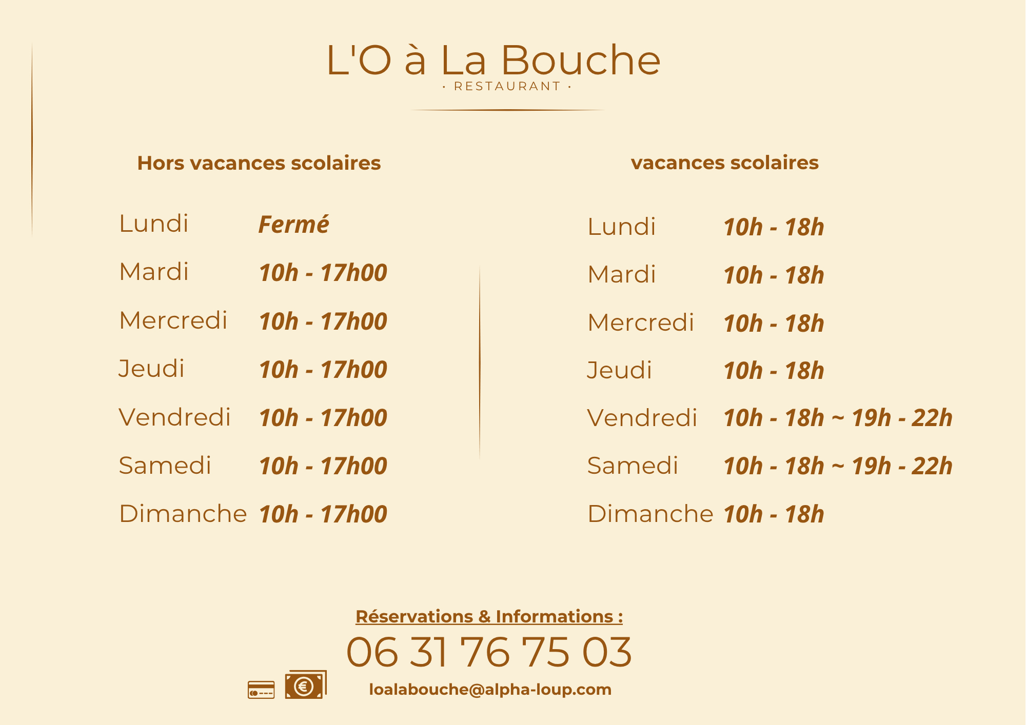Porte menu Carte été 2026