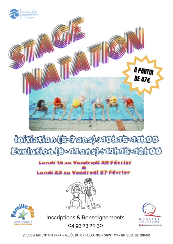 Stage natation vacances février