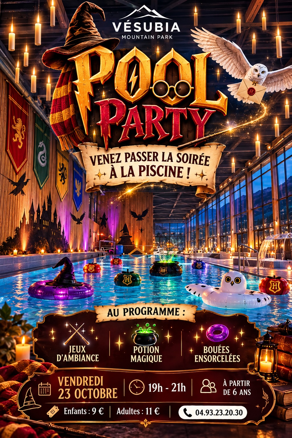 Soirée piscine magique à Poudlard